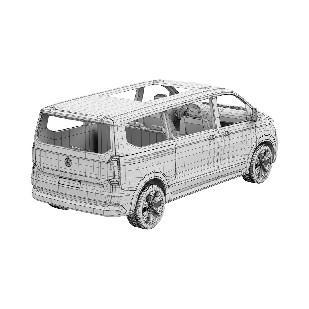 Volkswagen Caravelle T7 2025 3D Model – High Poly Realistic Vehicle, FBX, OBJ