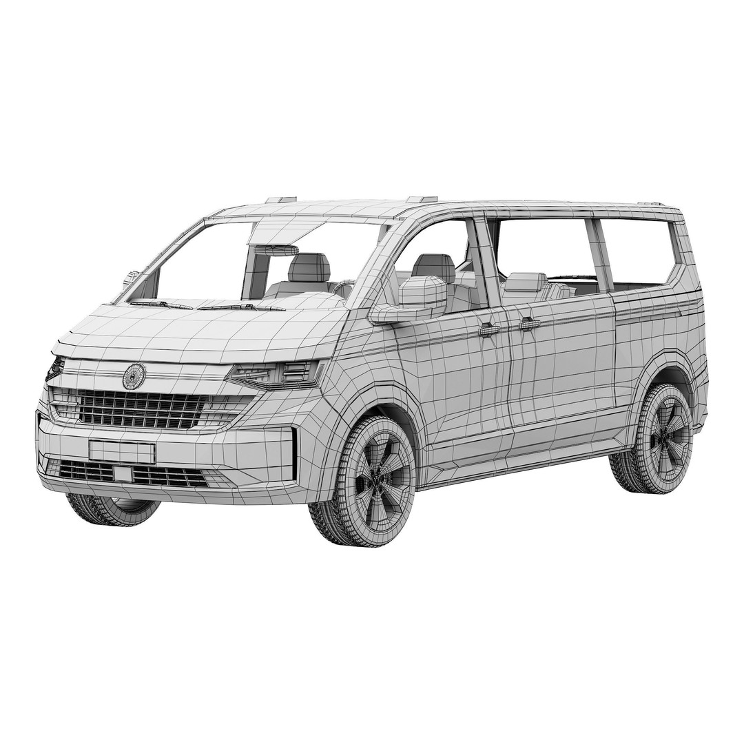 Volkswagen Caravelle T7 2025 3D Model – High Poly Realistic Vehicle, FBX, OBJ - View 15