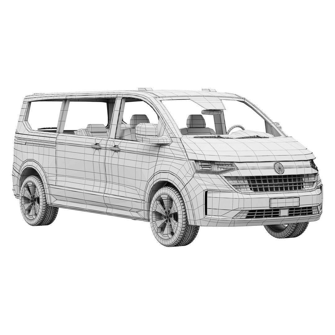 Volkswagen Caravelle T7 2025 3D Model – High Poly Realistic Vehicle, FBX, OBJ - View 16
