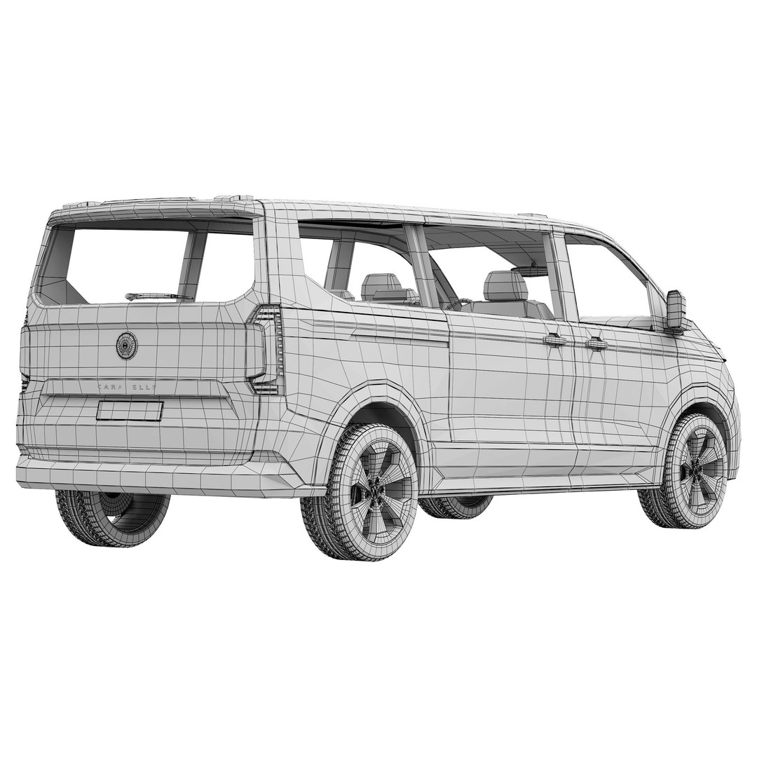 Volkswagen Caravelle T7 2025 3D Model – High Poly Realistic Vehicle, FBX, OBJ - View 18