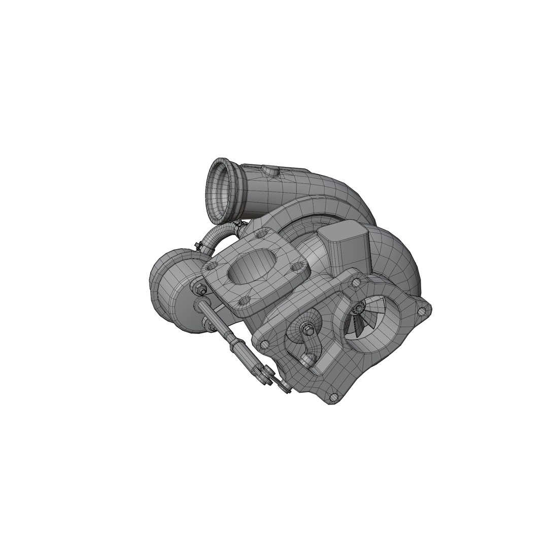 Turbocharger 3D Model – High Poly PBR Asset for Vehicle Design, FBX