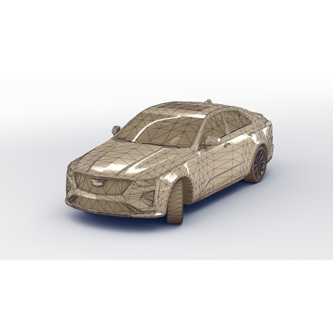 Cadillac CT4 V 3D Model – Low Poly Game Ready Vehicle, FBX, OBJ
