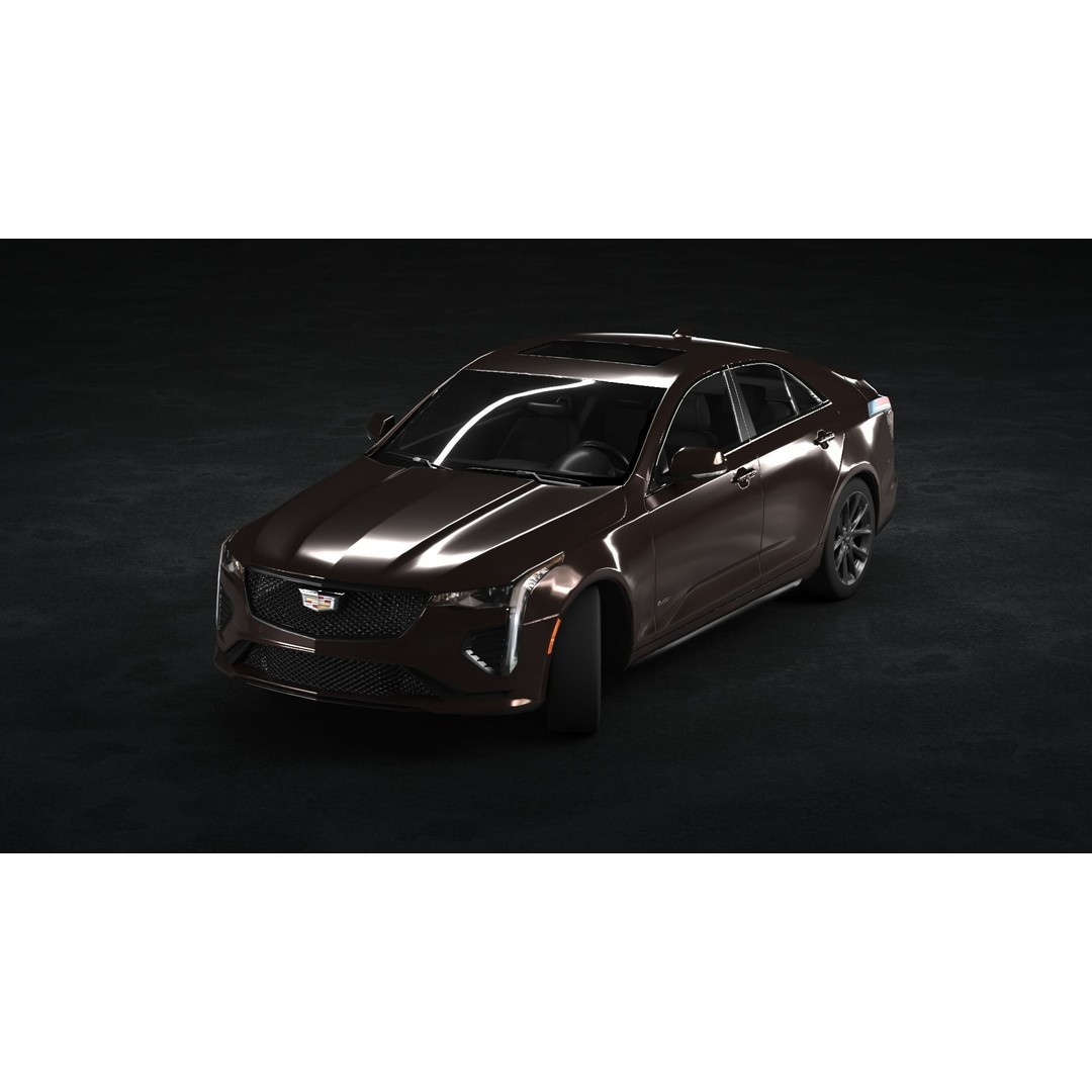 Cadillac CT4 V 3D Model – Low Poly Game Ready Vehicle, FBX, OBJ - View 14