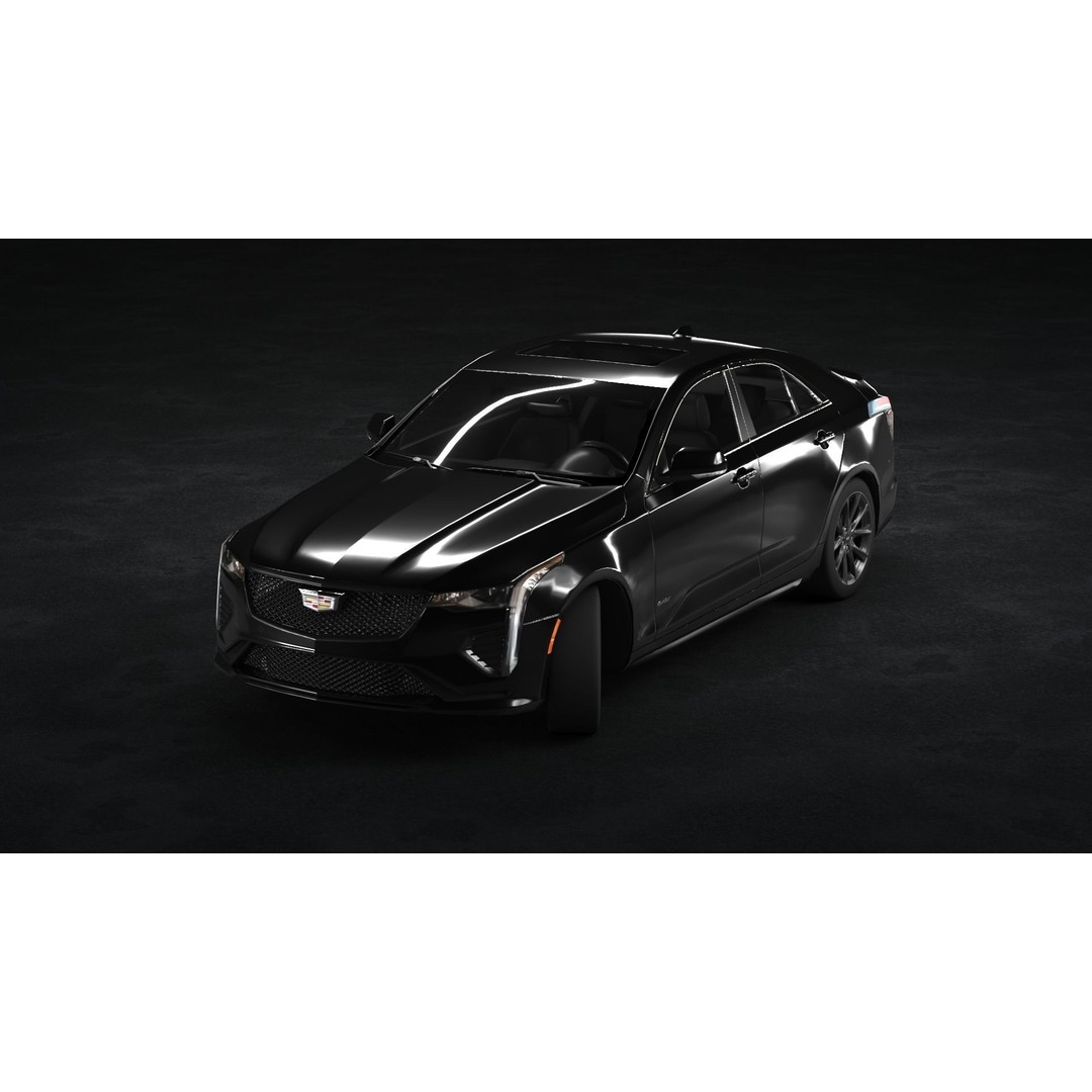 Cadillac CT4 V 3D Model – Low Poly Game Ready Vehicle, FBX, OBJ - View 15