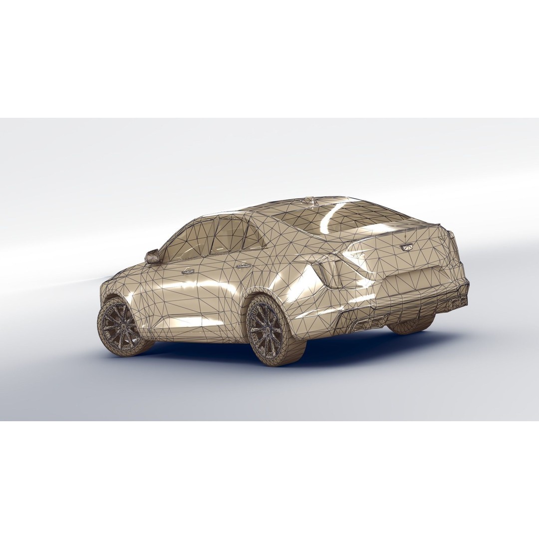 Cadillac CT4 V 3D Model – Low Poly Game Ready Vehicle, FBX, OBJ - View 17