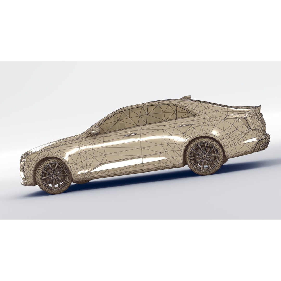 Cadillac CT4 V 3D Model – Low Poly Game Ready Vehicle, FBX, OBJ - View 18