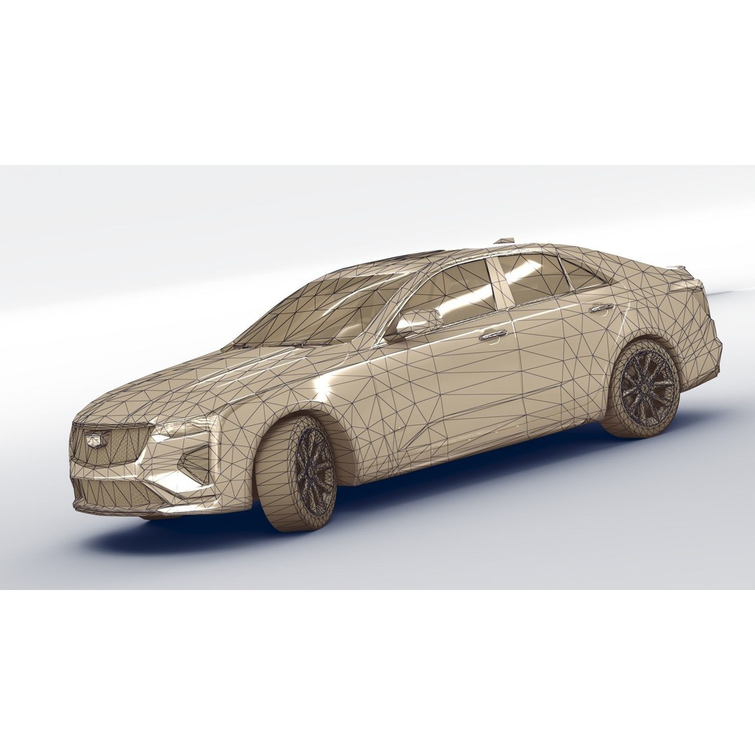 Cadillac CT4 V 3D Model – Low Poly Game Ready Vehicle, FBX, OBJ - View 19