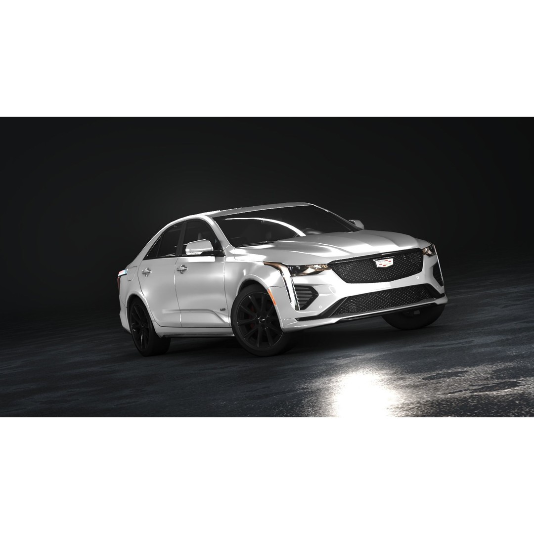 Cadillac CT4 V 3D Model – Low Poly Game Ready Vehicle, FBX, OBJ - View 4
