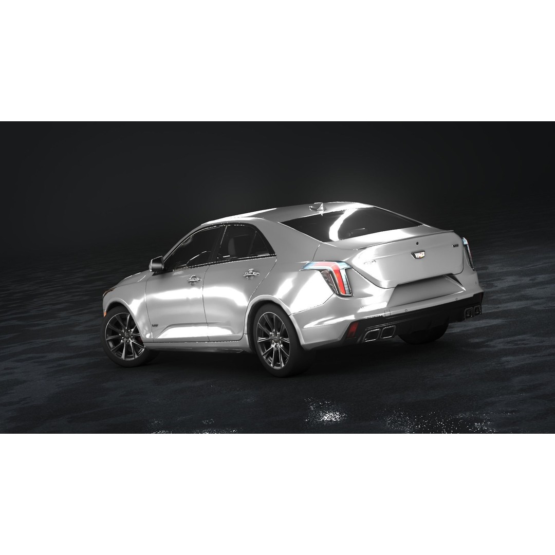 Cadillac CT4 V 3D Model – Low Poly Game Ready Vehicle, FBX, OBJ - View 5