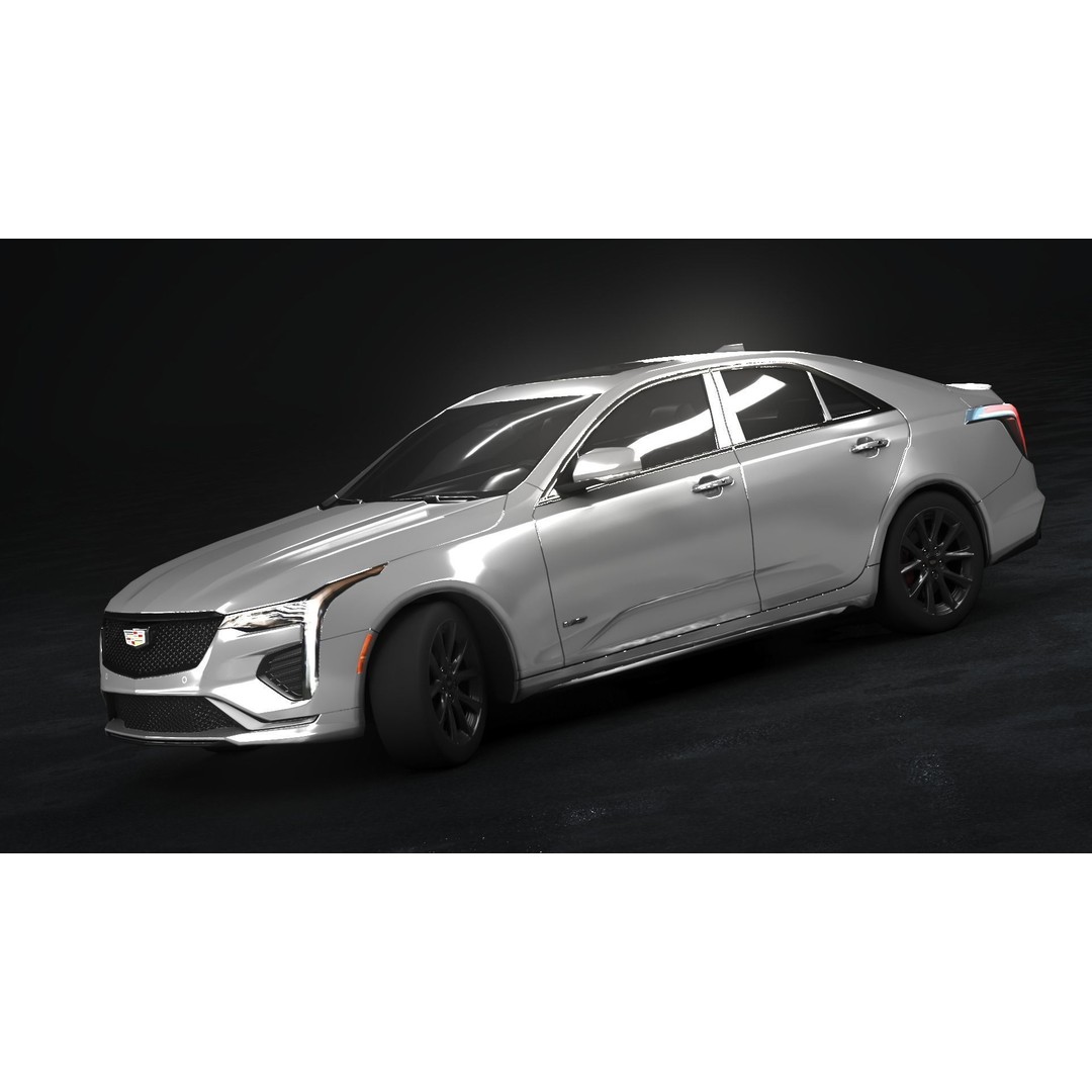 Cadillac CT4 V 3D Model – Low Poly Game Ready Vehicle, FBX, OBJ - View 7