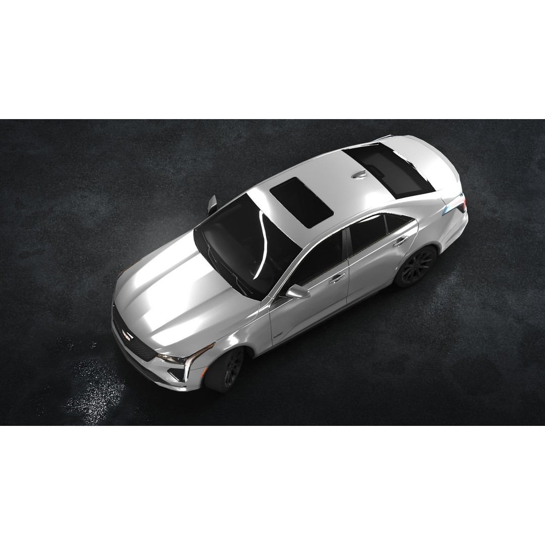 Cadillac CT4 V 3D Model – Low Poly Game Ready Vehicle, FBX, OBJ - View 8