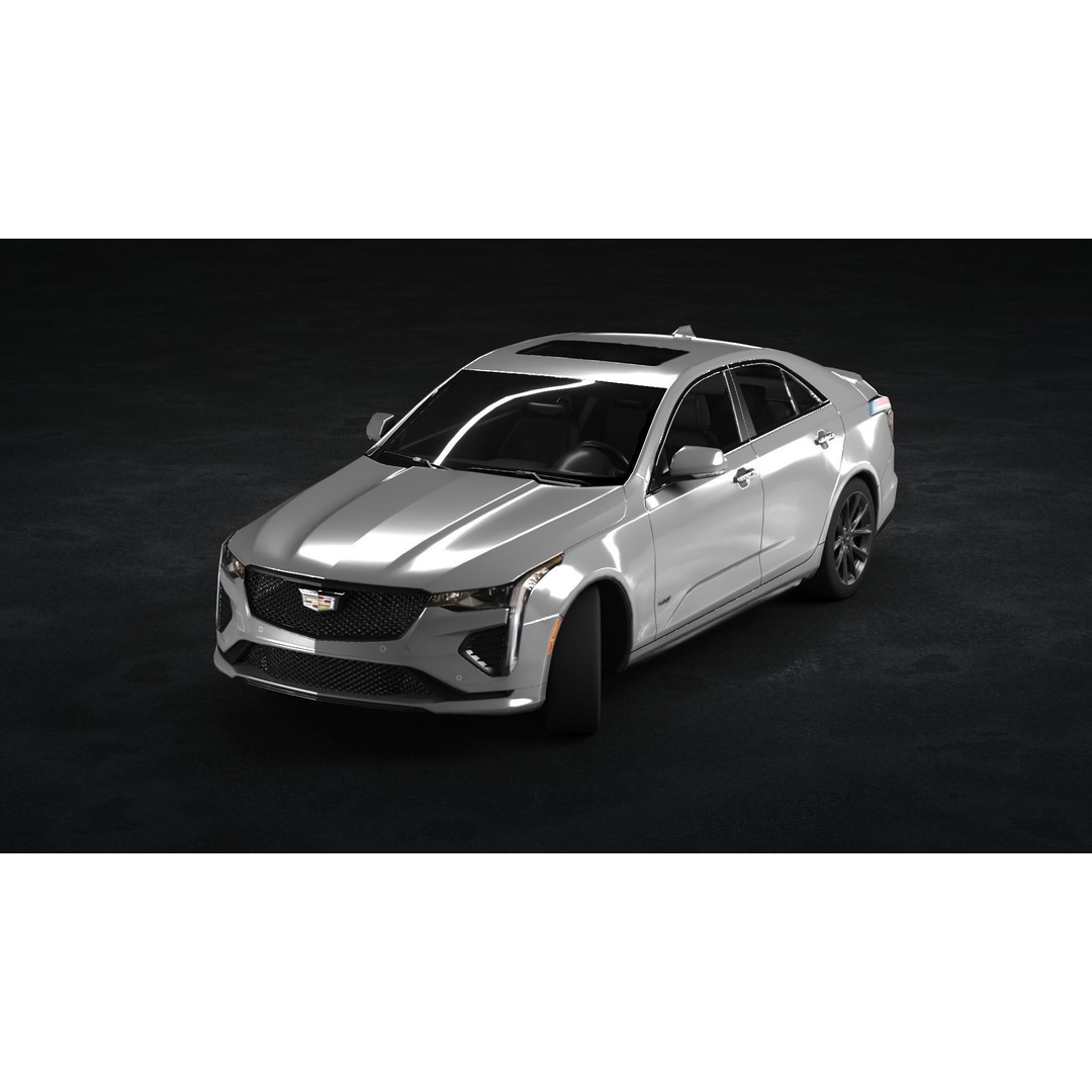 Cadillac CT4 V 3D Model – Low Poly Game Ready Vehicle, FBX, OBJ - View 9