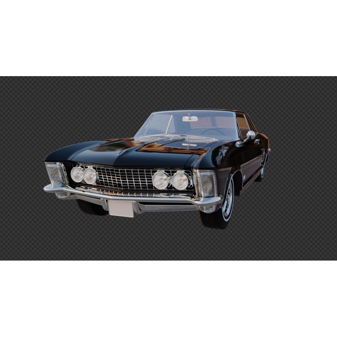 Buick Rivera 3D Model – High Poly Vintage Car for Animation, FBX, OBJ - View 4