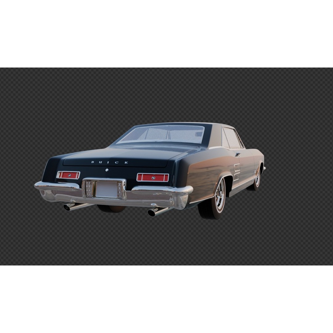 Buick Rivera 3D Model – High Poly Vintage Car for Animation, FBX, OBJ - View 6