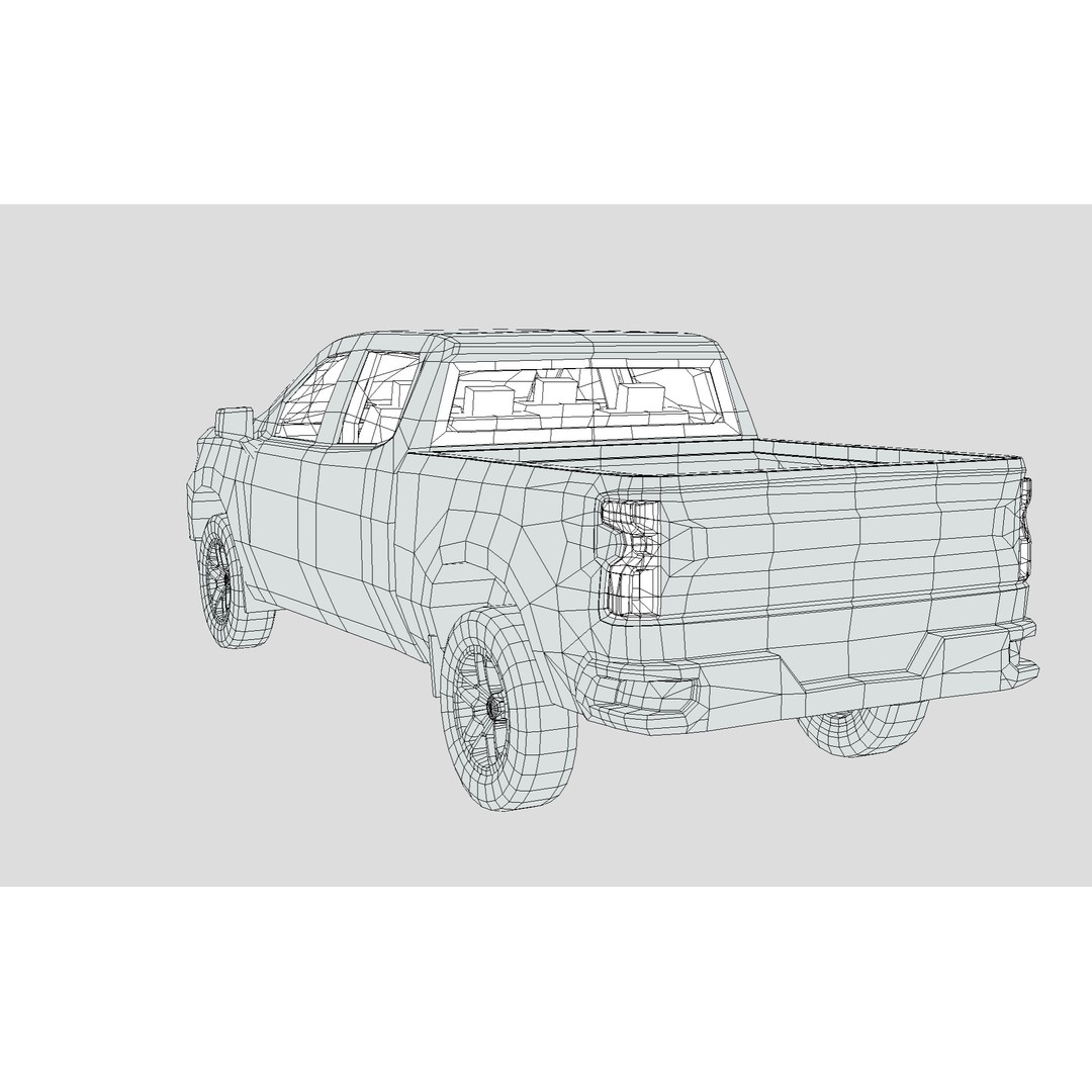 Chevrolet Silverado CrewCab 3D Model – Low Poly Game Asset, FBX