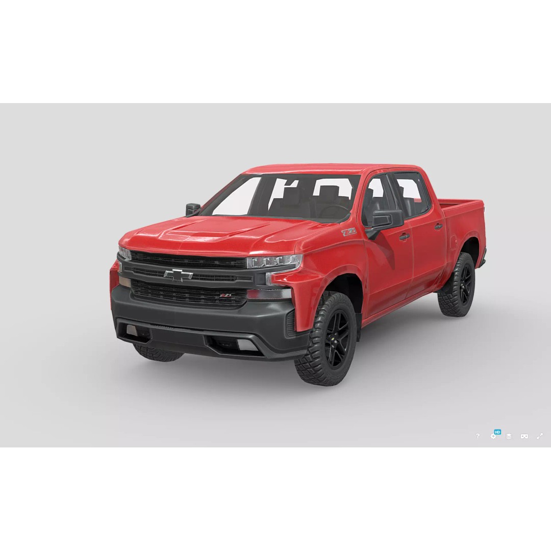 Chevrolet Silverado CrewCab 3D Model – Low Poly Game Asset, FBX - View 2