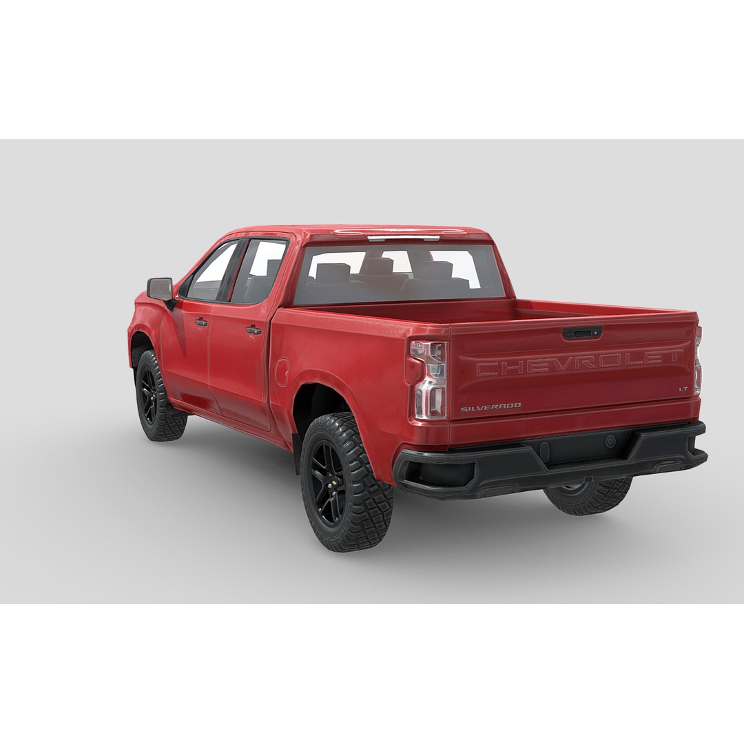 Chevrolet Silverado CrewCab 3D Model – Low Poly Game Asset, FBX - View 3