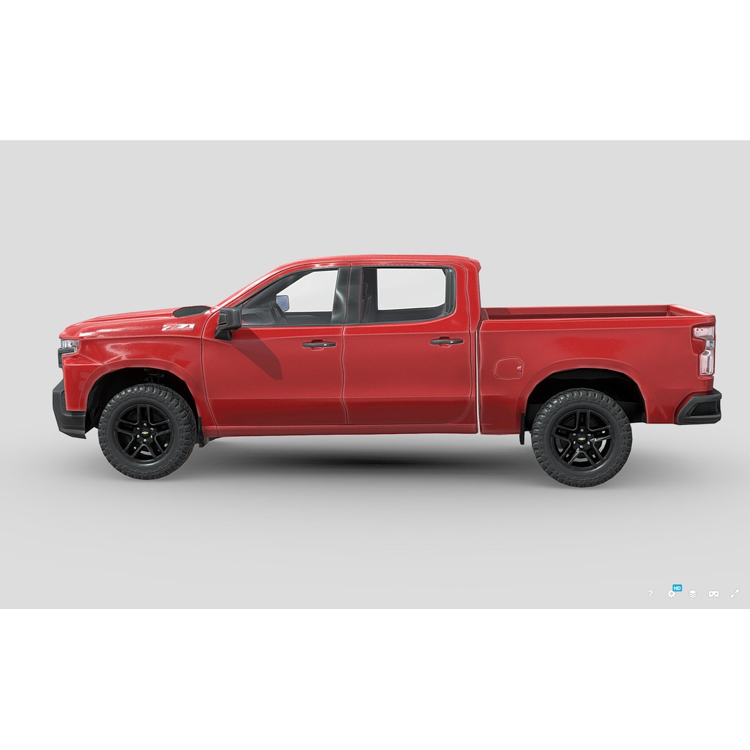 Chevrolet Silverado CrewCab 3D Model – Low Poly Game Asset, FBX - View 4