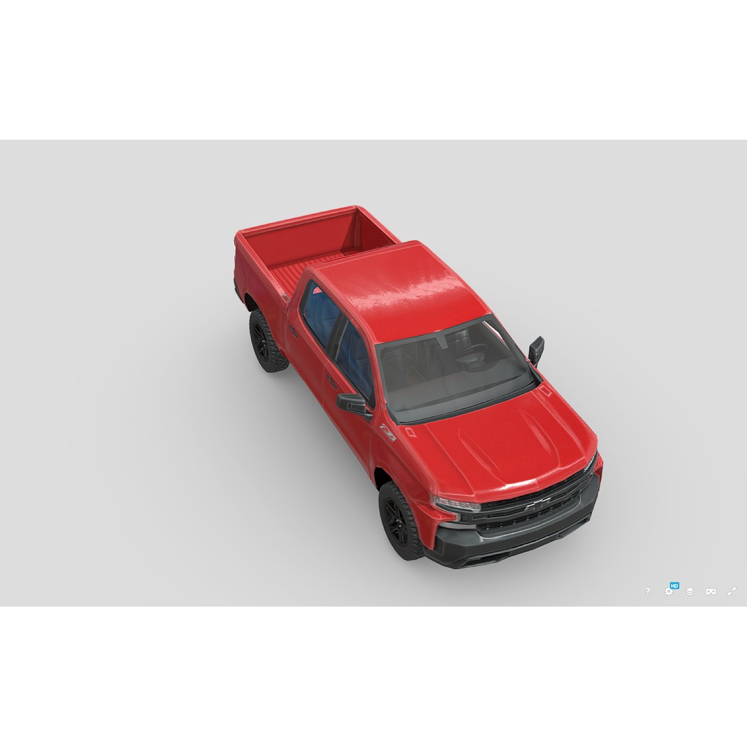 Chevrolet Silverado CrewCab 3D Model – Low Poly Game Asset, FBX - View 5