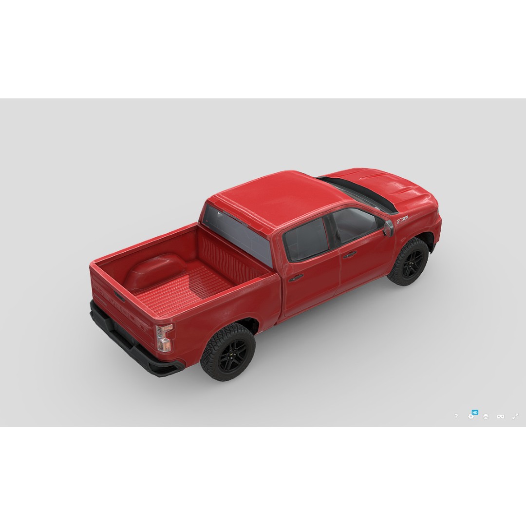 Chevrolet Silverado CrewCab 3D Model – Low Poly Game Asset, FBX - View 6