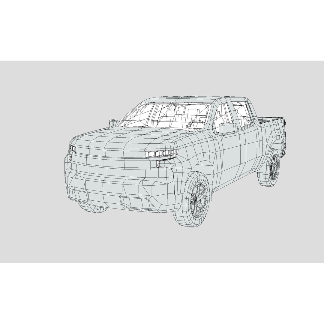 Chevrolet Silverado CrewCab 3D Model – Low Poly Game Asset, FBX - View 7