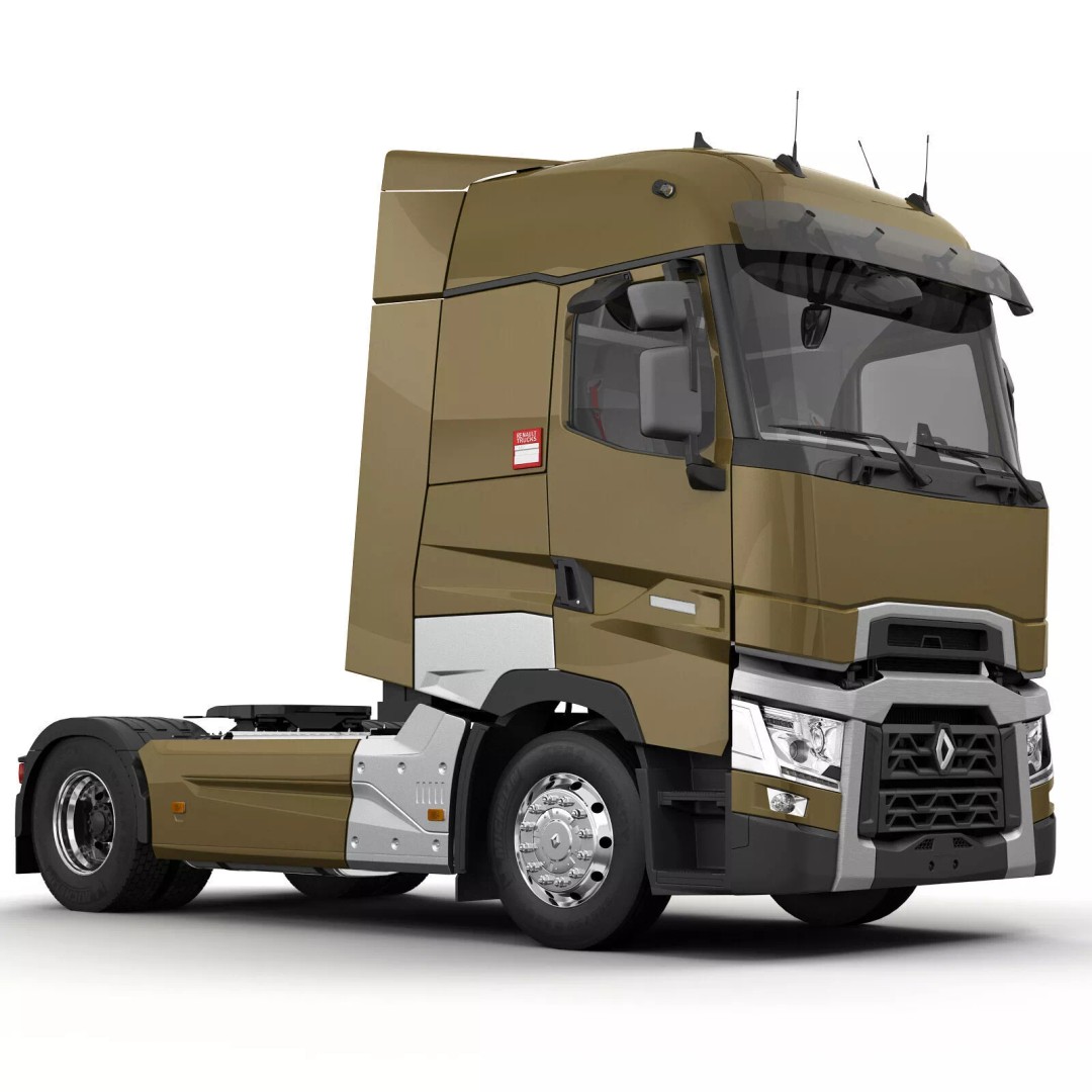 Renault T Container 3D Model – Realistic Truck Asset, FBX/OBJ Formats - View 10