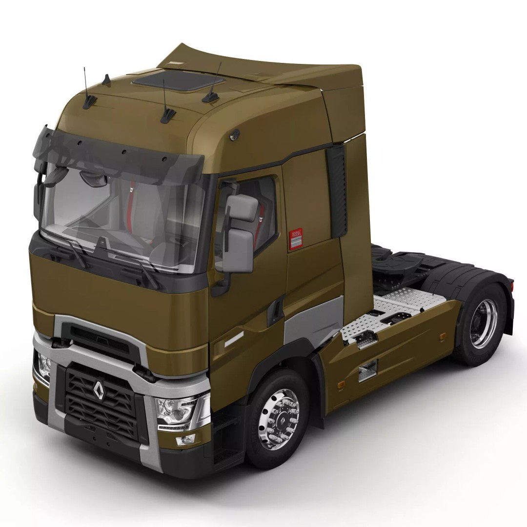 Renault T Container 3D Model – Realistic Truck Asset, FBX/OBJ Formats - View 11