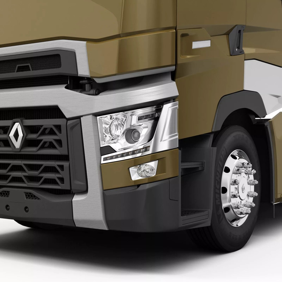 Renault T Container 3D Model – Realistic Truck Asset, FBX/OBJ Formats - View 24