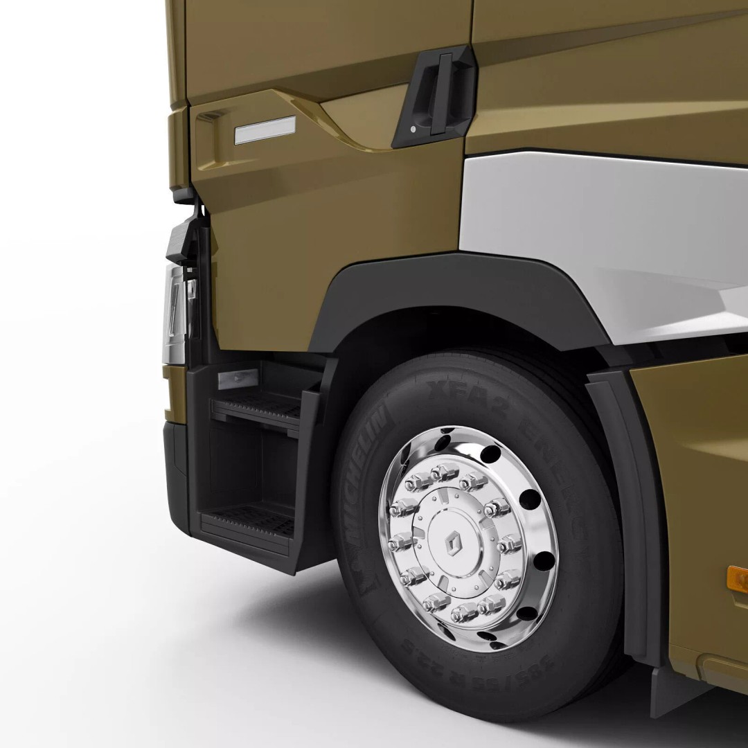 Renault T Container 3D Model – Realistic Truck Asset, FBX/OBJ Formats - View 25
