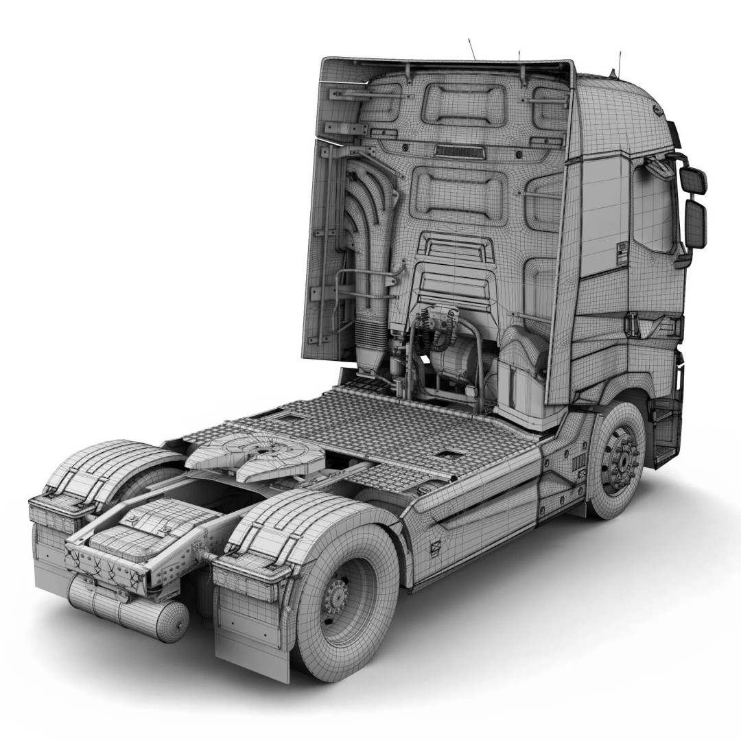Renault T Container 3D Model – Realistic Truck Asset, FBX/OBJ Formats - View 31