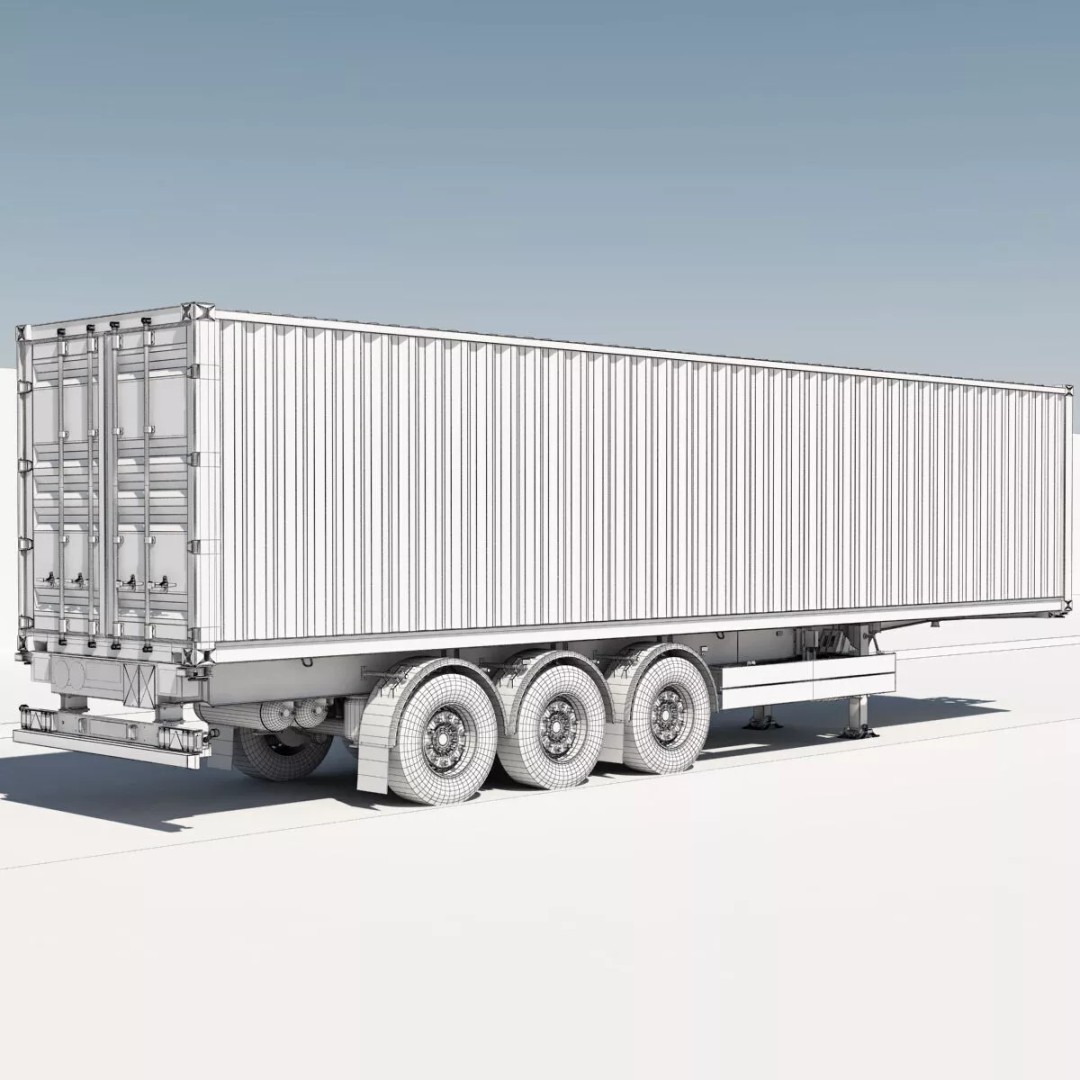 Renault T Container 3D Model – Realistic Truck Asset, FBX/OBJ Formats - View 32