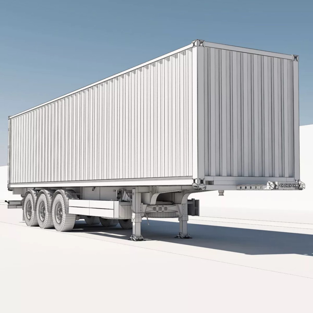 Renault T Container 3D Model – Realistic Truck Asset, FBX/OBJ Formats - View 34