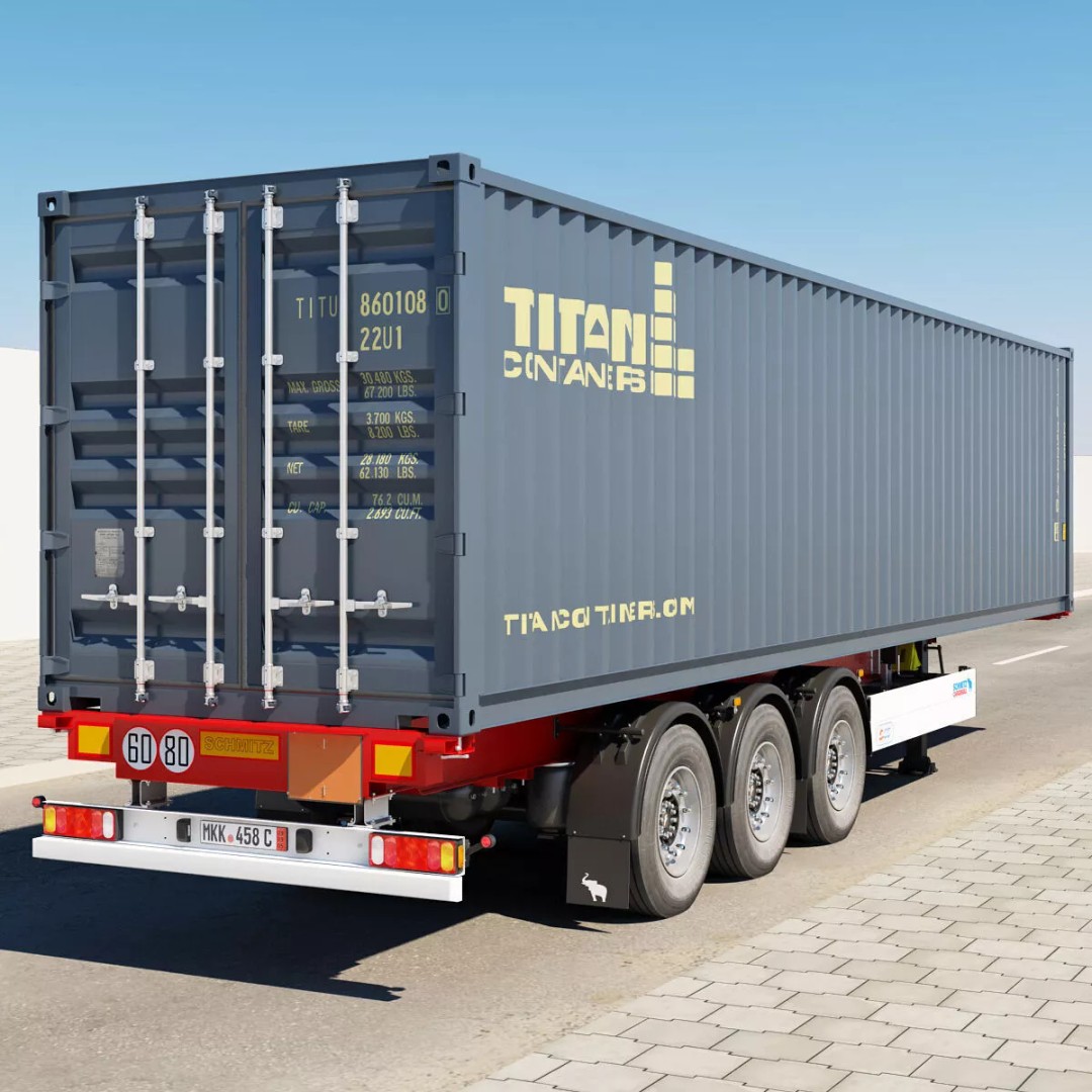 Renault T Container 3D Model – Realistic Truck Asset, FBX/OBJ Formats - View 7