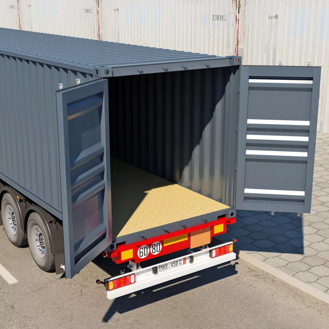 Renault T Container 3D Model – Realistic Truck Asset, FBX/OBJ Formats - View 8
