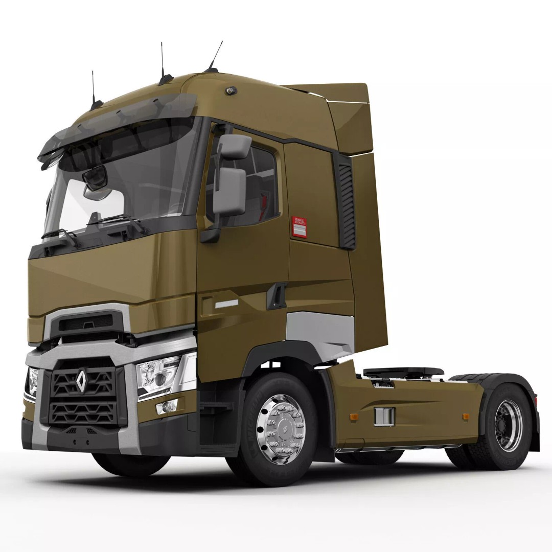 Renault T Container 3D Model – Realistic Truck Asset, FBX/OBJ Formats - View 9