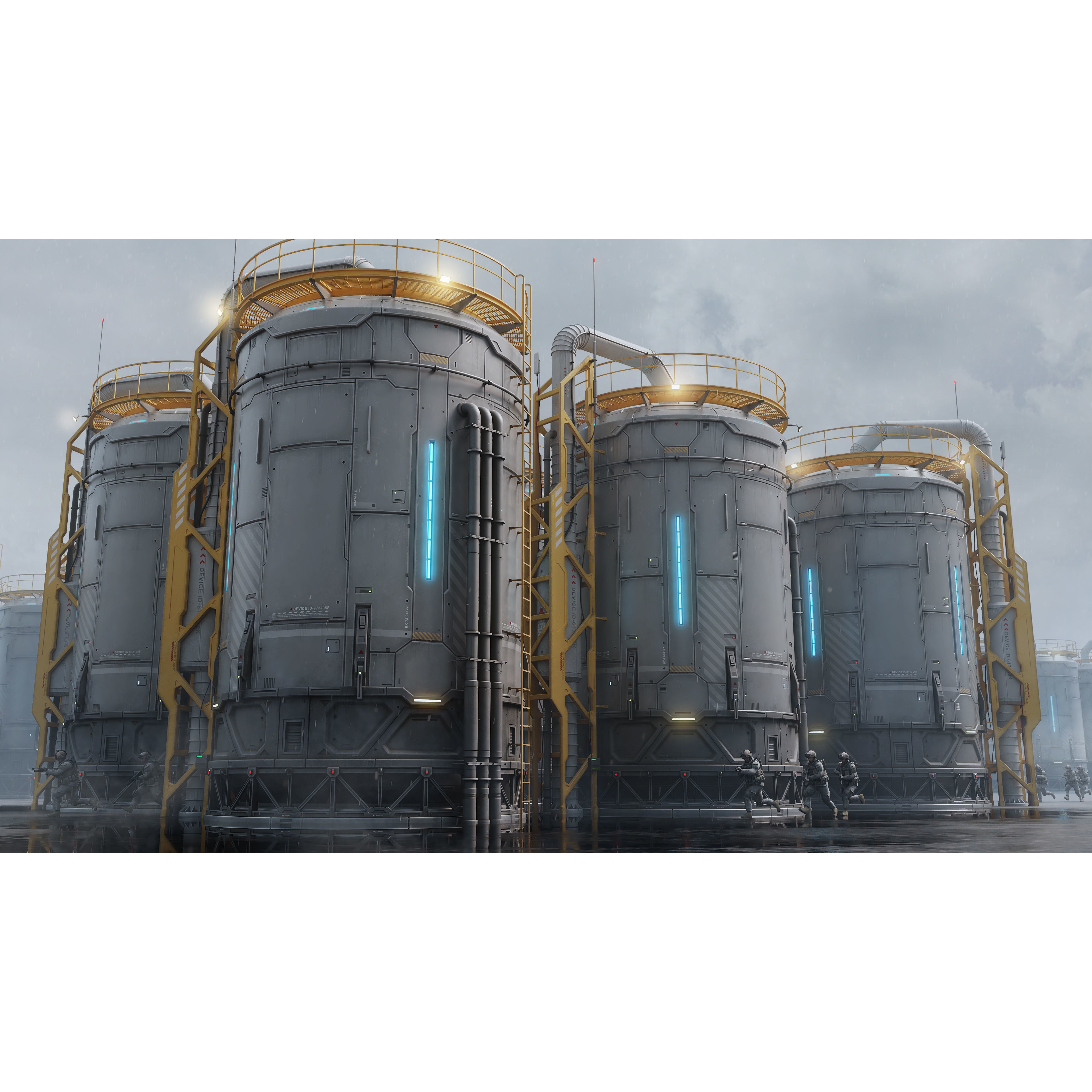 Sci-Fi Building 001 - Low-Poly Game-Ready 3D Model - View 3
