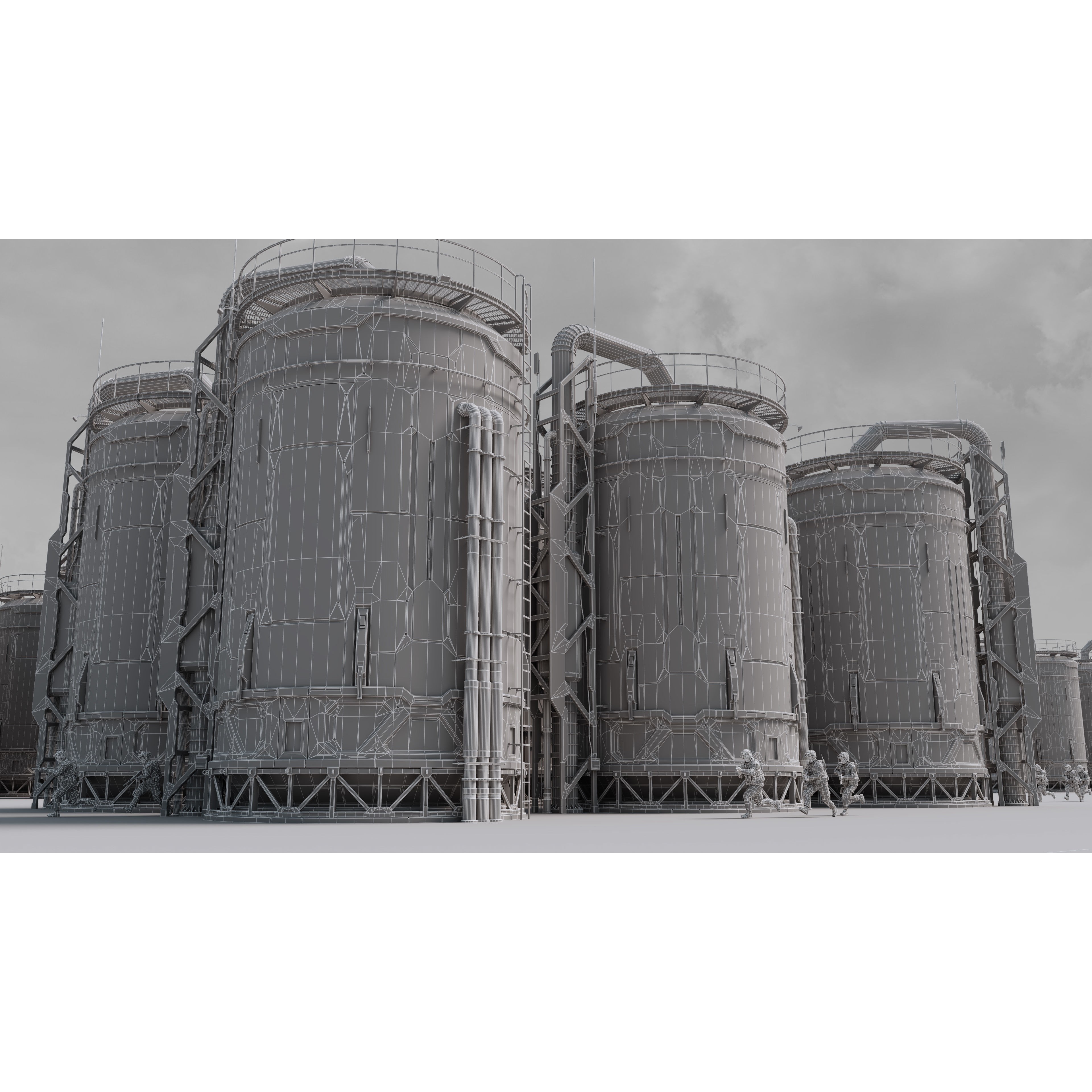 Sci-Fi Building 001 - Low-Poly Game-Ready 3D Model - View 4