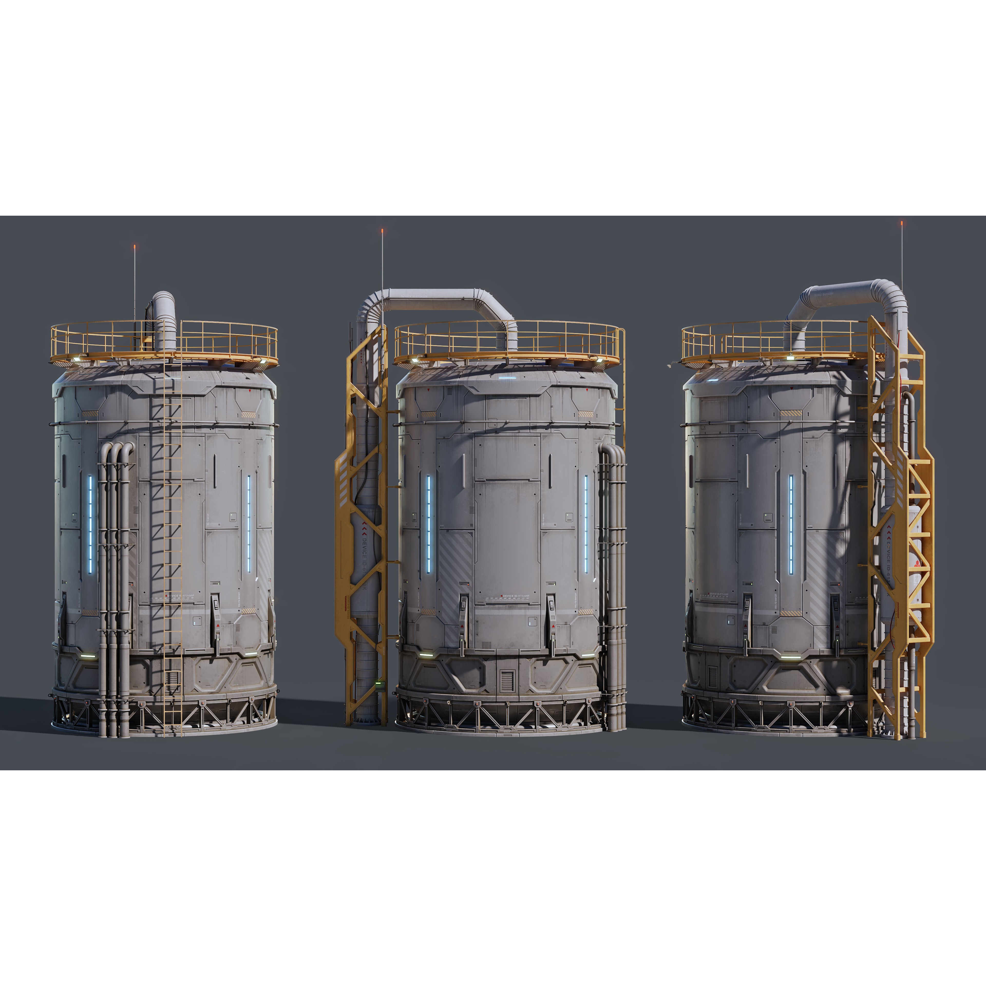 Sci-Fi Building 001 - Low-Poly Game-Ready 3D Model - View 8