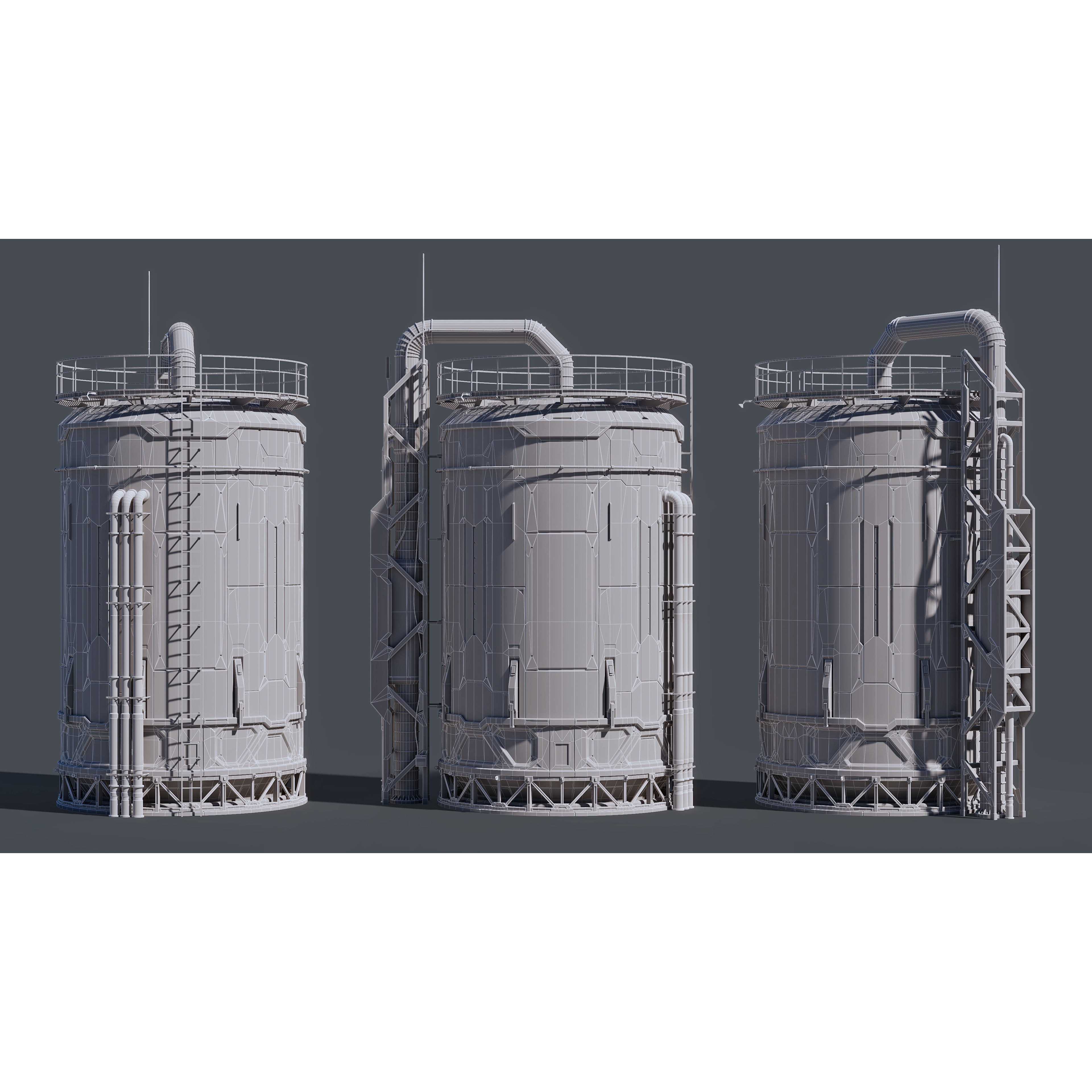 Sci-Fi Building 001 - Low-Poly Game-Ready 3D Model - View 9