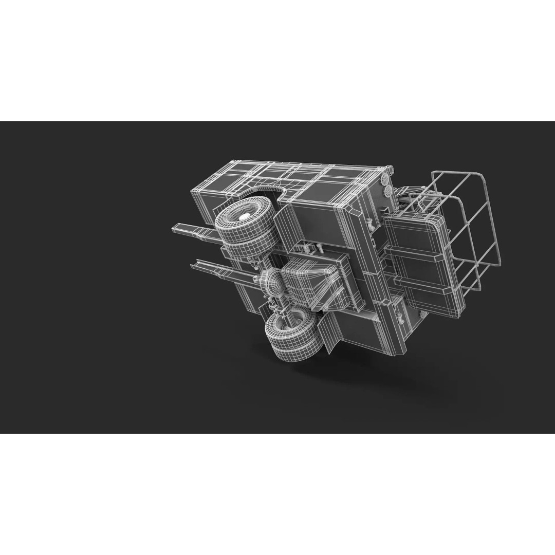 Crane Truck Body Shell 3D Model – High Poly PBR Asset, FBX