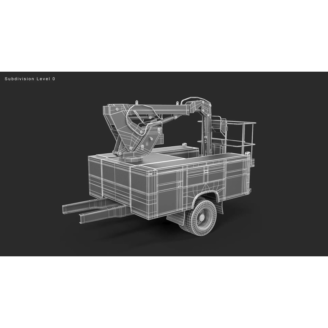 Crane Truck Body Shell 3D Model – High Poly PBR Asset, FBX - View 12