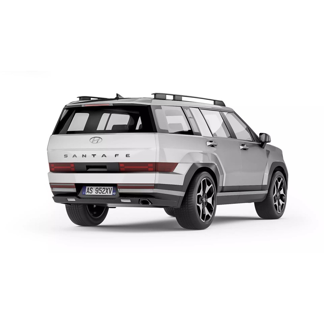 Hyundai Santa Fe 2024 3D Model – High Poly SUV Asset, FBX & OBJ - View 10