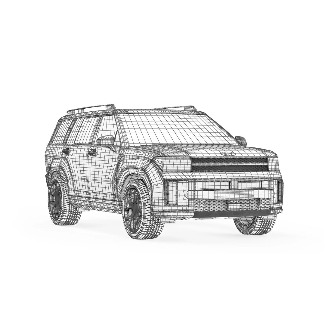 Hyundai Santa Fe 2024 3D Model – High Poly SUV Asset, FBX & OBJ - View 13