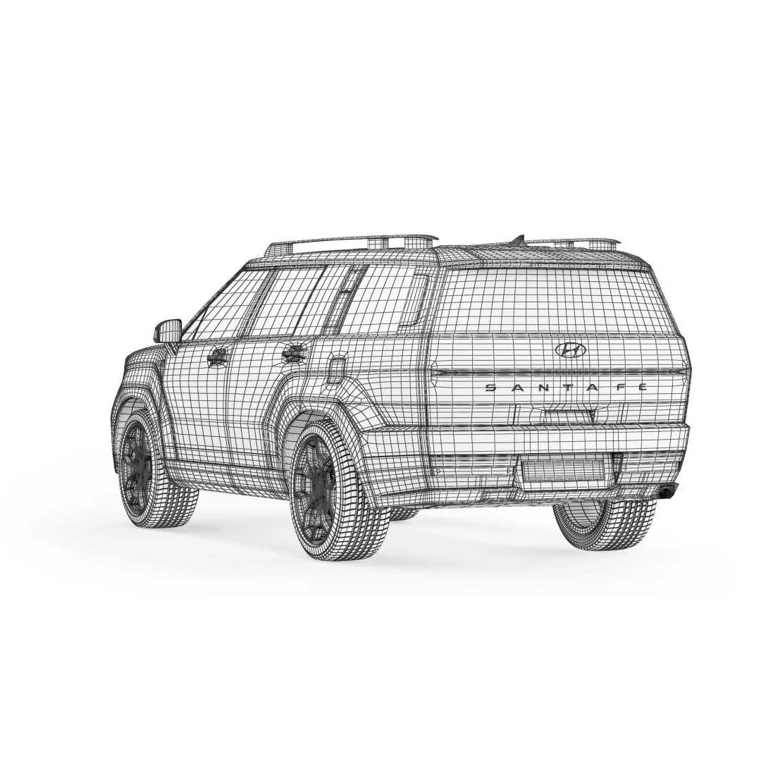 Hyundai Santa Fe 2024 3D Model – High Poly SUV Asset, FBX & OBJ - View 14