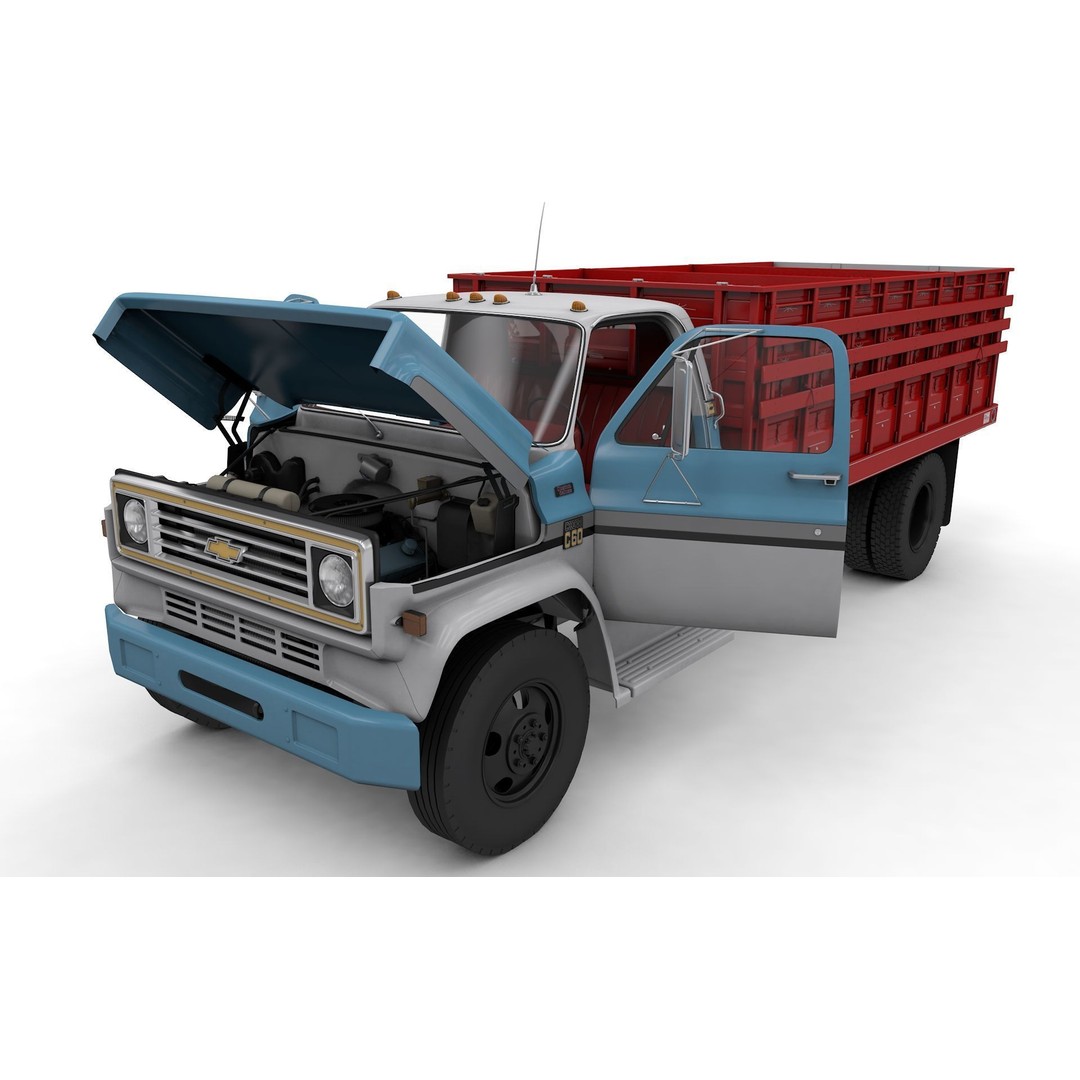 Chevy C60 Truck Omaha Standard 3D Model – High Detail Vintage Vehicle, FBX - View 3