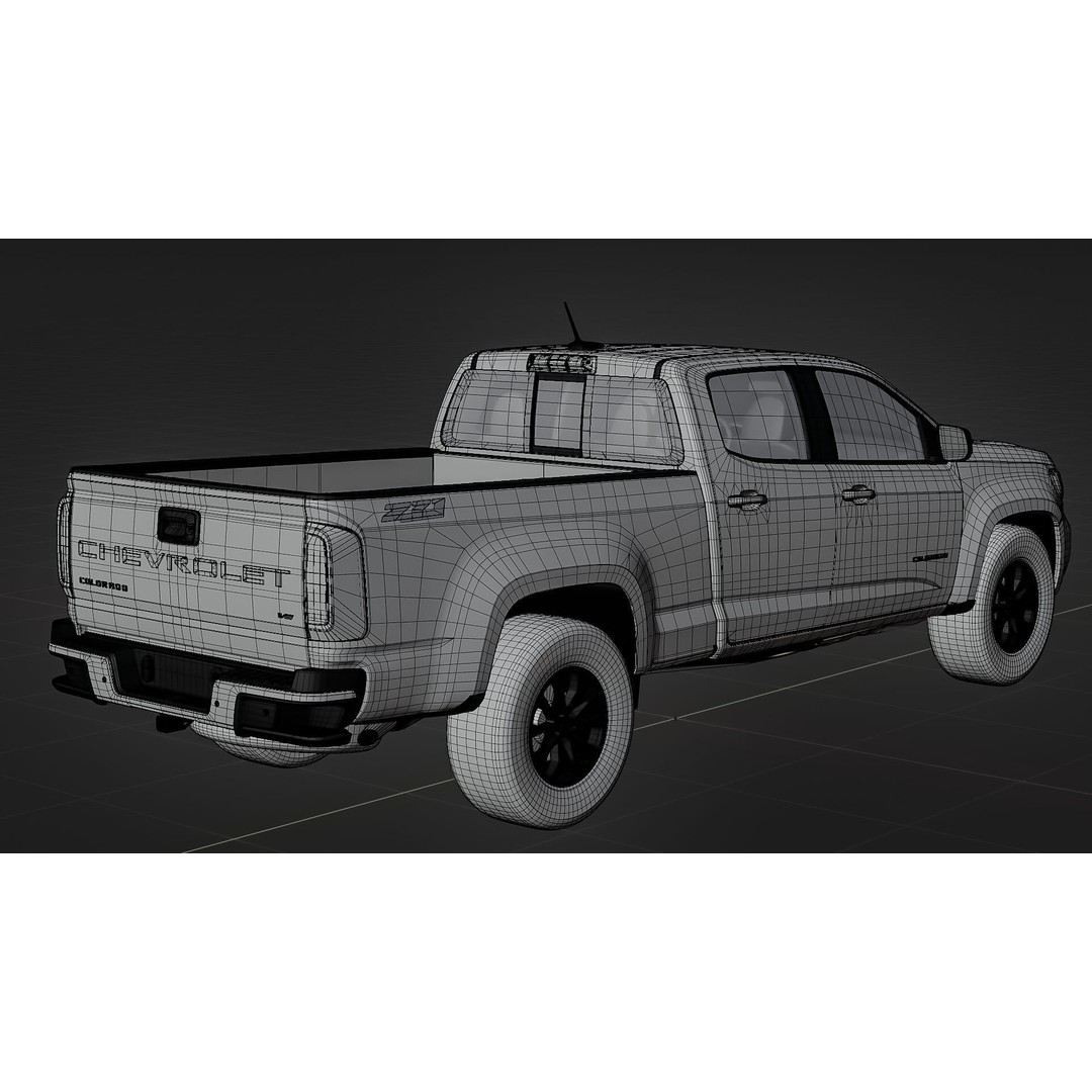 Chevrolet Colorado 3D Model – Low Poly Truck with PBR Textures, FBX