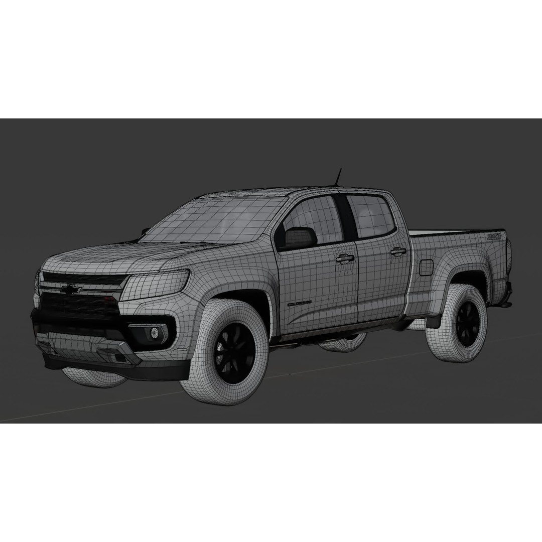 Chevrolet Colorado 3D Model – Low Poly Truck with PBR Textures, FBX - View 10