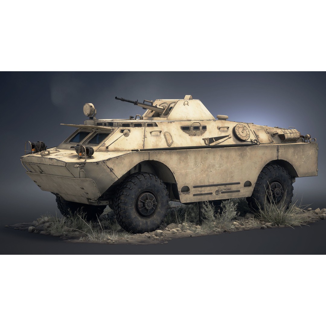 BRDM-2 3D Model – Low Poly Game Ready Soviet APC, FBX - View 10
