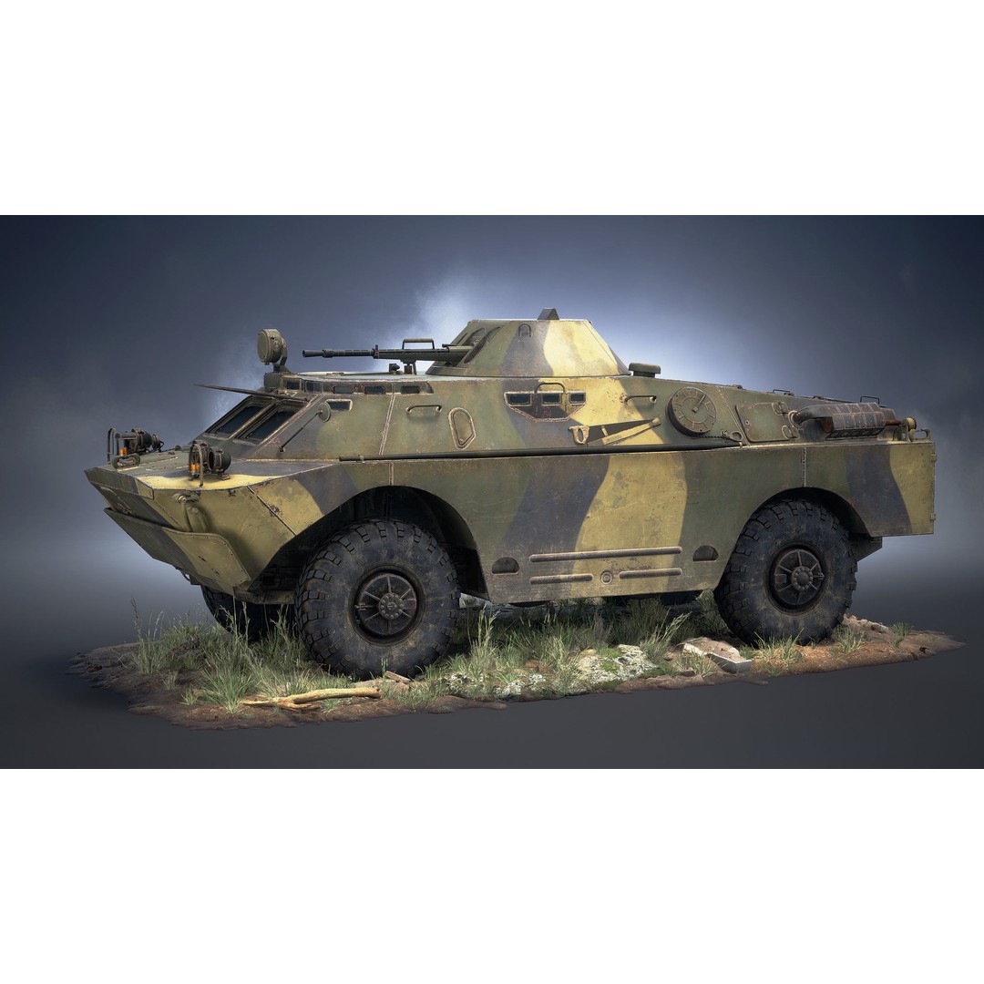 BRDM-2 3D Model – Low Poly Game Ready Soviet APC, FBX - View 11