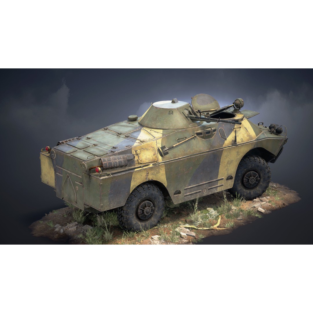 BRDM-2 3D Model – Low Poly Game Ready Soviet APC, FBX - View 12